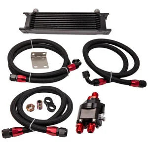 O'Reilly Auto Parts – 10-Row Universal Engine Transmission Oil Cooler And AN10 Filter Adapter Hose Bundle