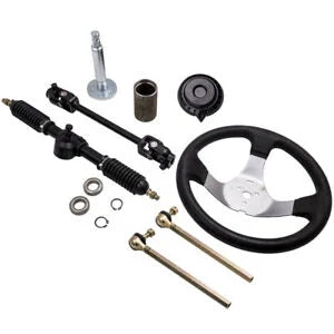 O'Reilly Auto Parts – Steering Wheel Assembly Bundle Fit for 110cc Go Kart Tie Rod Rack Adjustable Shaft