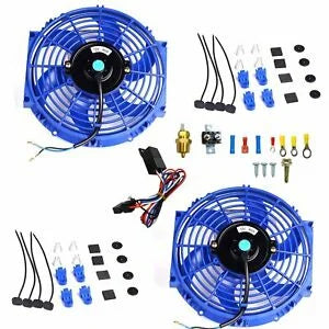 O'Reilly Auto Parts – 2X 10" Electric Radiator Cooling Fan+3/8" Probe Ground Thermostat Switch Bundle BU