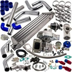 O'Reilly Auto Parts – T3/T4 T04E Universal Turbo Charger Bundle+ WASTEGATE + 2.5" INTERCOOLER PIPING+BOV