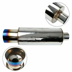 O'Reilly Auto Parts – 4" Racing Burnt Tip N1 Style Stainless Steel Exhaust Muffler 2.5" In Universal