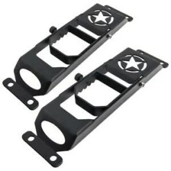 O'Reilly Auto Parts – 2pc Door Hinge Side Foot Climb Step Pedal for Jeep Wrangler JK JKU 2007-17 Black