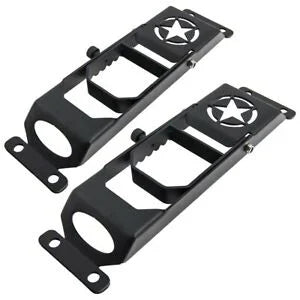 O'Reilly Auto Parts – 2pc Door Hinge Side Foot Climb Step Pedal for Jeep Wrangler JK JKU 2007-17 Black