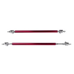 O'Reilly Auto Parts – Red Adjustable Forward Bumper Lip Splitter Strut Rod Tie Support Bar (E10494301CP)For Universal – 2 Piece