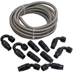 O'Reilly Auto Parts – 8AN 20ft Stainless Nylon Braided Oil/fuel/gas Line Hose Fitting Ends Assembly