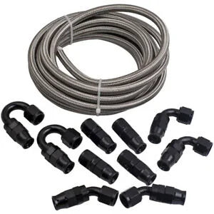 O'Reilly Auto Parts – 8AN 20ft Stainless Nylon Braided Oil/fuel/gas Line Hose Fitting Ends Assembly