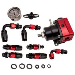 O'Reilly Auto Parts – Universal Adjustable 0-140 Psi Fuel Pressure Regulator Assembly Black + Red