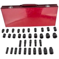 O'Reilly Auto Parts – 35 pcs Deep Impact Socket Garage Lug Nut Removal Service Tool Puller 12 13 14 15mm