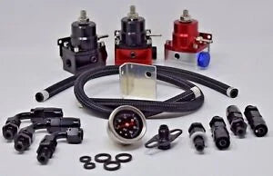 O'Reilly Auto Parts – Adjustable Aero EFI Fuel Pressure Regulator Bundle W/ 160PSI Oil Gauge AN-6 Hoses