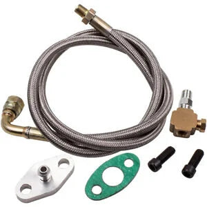 O'Reilly Auto Parts – T3 T4 Turbocharger Oil Feed line Bundle 1/8 NPT 41 Inch Braided Stainless Steel T70