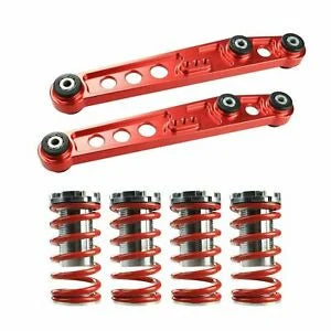 O'Reilly Auto Parts – 1-4" Coilover Lowering Springs Back Lower Control Arm Red for 88-91 Honda Civic
