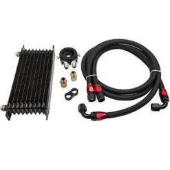 O'Reilly Auto Parts – 10 ROW AN10 Thermostat Adaptor Engine Oil Cooler+Filter Adapter Bundle+ 2 Oil Lines