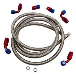 O'Reilly Auto Parts – AN10 -10AN Fitting Nylon Braided Oil Hose Line 12FT + Fitting Adapter Ends Bundle