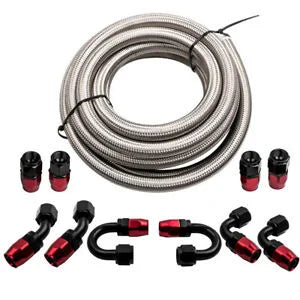 O'Reilly Auto Parts – AN10 -10AN Fitting Stainless Steel Nylon Braided Oil Fuel Hose Line 16FT Silver