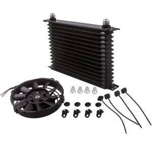 O'Reilly Auto Parts – 15 ROW AN10 Universal Aluminum Engine Oil Cooler 7" Black Cooling Fan