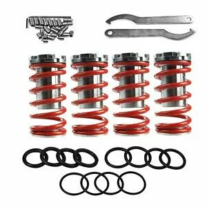 O'Reilly Auto Parts – Adjustable 1"-4" Lowering Suspension Coilover Coil Springs for Honda Scaleed Red