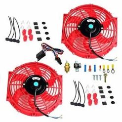 O'Reilly Auto Parts – 2X 10" Electric Radiator Cooling Fan+3/8" Probe Ground Thermostat Switch Bundle RD