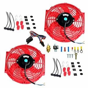 O'Reilly Auto Parts – 2X 10" Electric Radiator Cooling Fan+3/8" Probe Ground Thermostat Switch Bundle RD