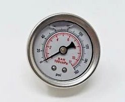O'Reilly Auto Parts – Fuel Pressure Regulator Gauge 0-160 Psi Bar Liquid Fill Chrome Fuel Oil Rail USA
