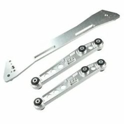 O'Reilly Auto Parts – Siliver Rear Lower Control Arm Subframe Brace Tie Bar Bundle for Honda Civic 92-95