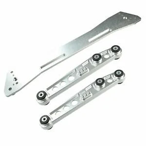 O'Reilly Auto Parts – Siliver Rear Lower Control Arm Subframe Brace Tie Bar Bundle for Honda Civic 92-95