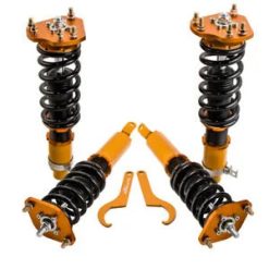 O'Reilly Auto Parts – Coilover Struts Shocks for 92-01 Honda Prelude Suspension Spring Adj Height Gold