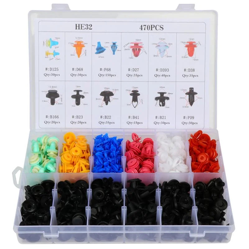 O'Reilly Auto Parts – Car Push Pin Rivet Trim Clip Panel Retainer Bundle for Ford -470 Pcs