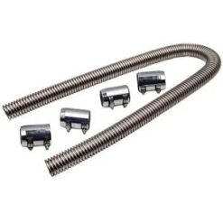 O'Reilly Auto Parts – 48" Stainless Steel Chorme Radiator Flexible Coolant Water Hose Bundle w/ 4x Caps