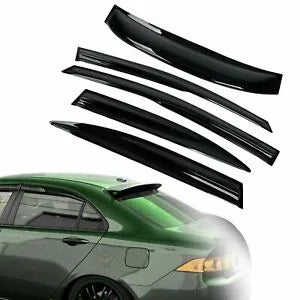 O'Reilly Auto Parts – 5X Window Visor & Back Roof Visor for Honda Civic 4DR Sedan Mugen Style Wavy