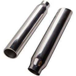 O'Reilly Auto Parts – Pair Weld On Stainless Steel Exhaust Tip 2.5"Inlet – 3.5"Outlet -12"Long Silver