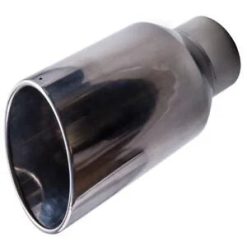 O'Reilly Auto Parts – Stainless Steel Silver Angle Cut Roll End Exhaust Tip 5"Inlet 8"Outlet 15"Length