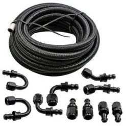 O'Reilly Auto Parts – 20FT AN6 -6AN Nylon Braided OIL FUEL Line+Fittings Hose End Adaptor Bundle Black