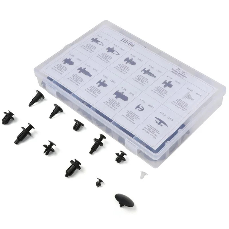 O'Reilly Auto Parts – 242pcs Auto SUV Bumper Fender Panel Trim Fastener Retainers Push Pin Rivet Clips