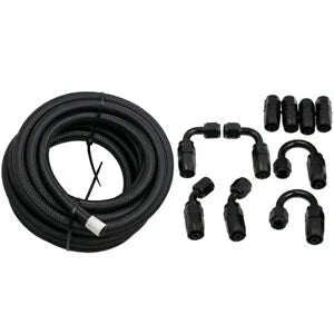 O'Reilly Auto Parts – 20Feet 6AN Stainless Steel Braided Fuel Line + 10PCS Swivel Fitting Hose End