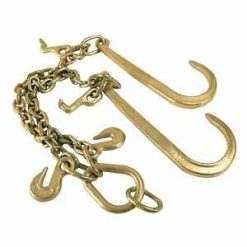 O'Reilly Auto Parts – 2′ ft G70 Tow Chain J-Hook 3/8" V-Type 15" Shank Tractor Auto Wrecker Truck Tie