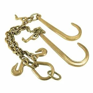 O'Reilly Auto Parts – 2′ ft G70 Tow Chain J-Hook 3/8" V-Type 15" Shank Tractor Auto Wrecker Truck Tie