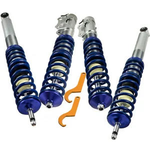 O'Reilly Auto Parts – Coilover Spring Strut Full Bundle for VW Golf MK2 MK3 A2 A3 1G 1H 1E 83-98 Blue