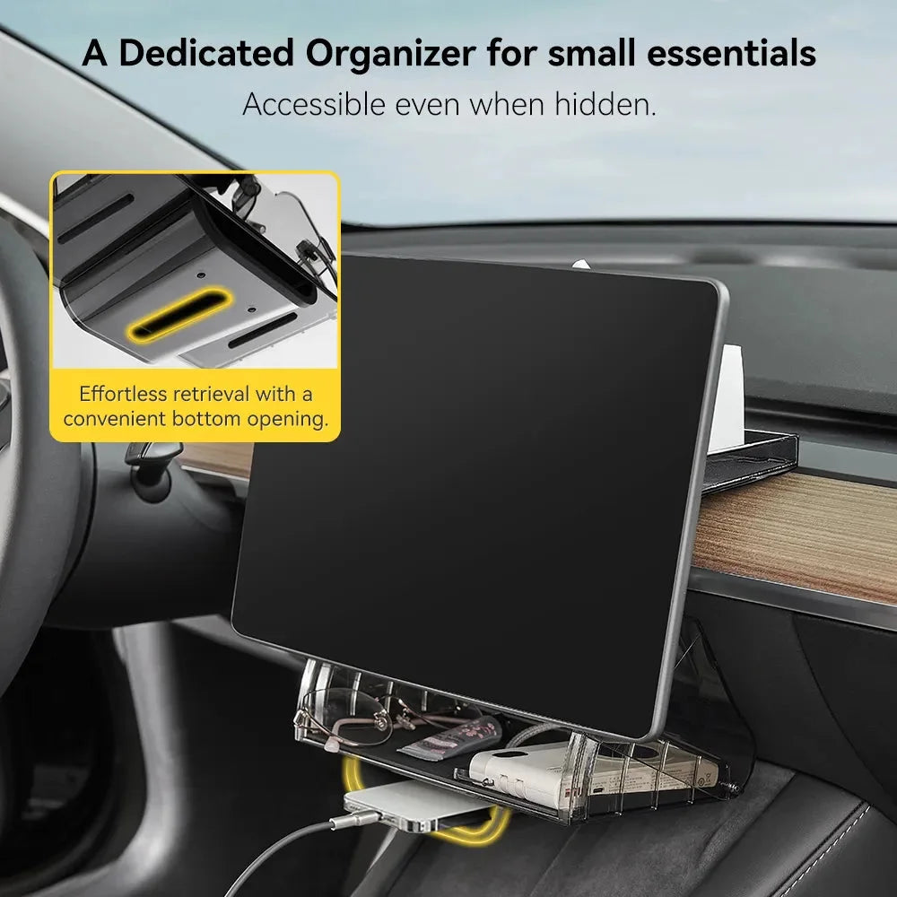 O'Reilly Auto Parts – Under Screen Storage Organizer for Tesla Model 3 Highland 2024-2026/ Y Juniper 2025-2026 Hidden Magnetic Center Console Organizer Tray - Image 7