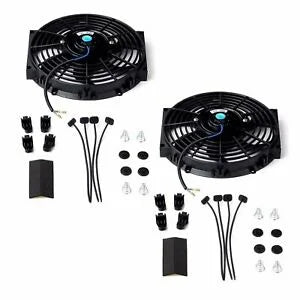 O'Reilly Auto Parts – 2PCS 10" Slim Fan Push Pull Electric Radiator Cooling 12V Universal Bundle BK New