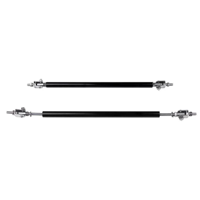 O'Reilly Auto Parts – Adjustable Black Forward Chrome Lip Splitter Rod Strut Tie Bar Support(E10494201CP) for Universal – 2 Piece
