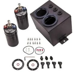 O'Reilly Auto Parts – 3L High Flow Fuel Swirl Surge Pot Tank And 2pcs External 044 Dual Fuel Pump New