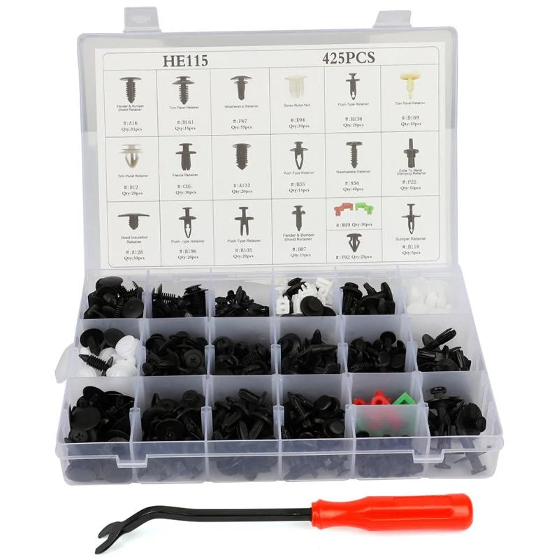 O'Reilly Auto Parts – Car Push Pin Rivet Trim Clip Panel Retainer Bundle for Honda -425 Pcs