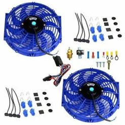 O'Reilly Auto Parts – 2X 12" Electric Radiator Cooling Fan 3/8" Probe Ground Thermostat Switch Bundle BU