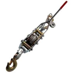 O'Reilly Auto Parts – 4 Ton Capacity 2 Gear 3 Hooks Lift Come Along Cable Puller Hand Racheting Winch