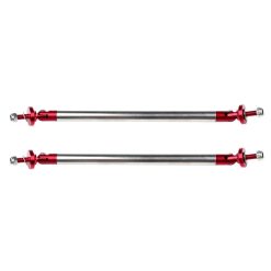O'Reilly Auto Parts – Red Adjustable Forward Auto Bumper Lip Splitter Strut Rod Tie Support Bar （E10493901CP"For Universal – 2 Piece