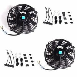 O'Reilly Auto Parts – 2X 7" Black Slim Fan Push Pull Electric Radiator Cooling 12V Universal Bundle New