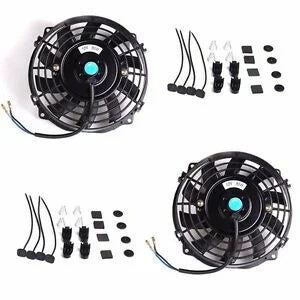 O'Reilly Auto Parts – 2X 7" Black Slim Fan Push Pull Electric Radiator Cooling 12V Universal Bundle New