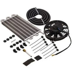 O'Reilly Auto Parts – 6 Row Oil Cooler & 7" Cooling Fan Bundle 10 Blades Radiator Transmission Universal