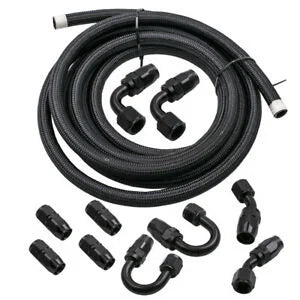 O'Reilly Auto Parts – 16FT AN10 Tank Cell Fittings SS Braided Oil Feed Fuel injection Line Hose Bundle