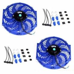 O'Reilly Auto Parts – 2X 12" Slim Fan Push Pull Electric Radiator Cooling 12V Universal Bundle Blue New